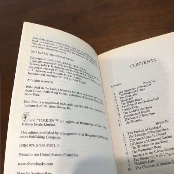 The Lord Of The Rings The Two Towers Paperback Pre-owned Book - Picture 10 of 10